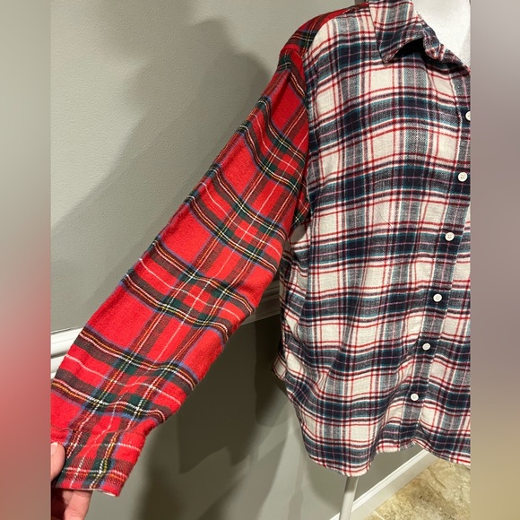 Women's American Eagle Plaid Flannel Button Down Long Sleeve Shirt - Siz… - Picture 5 of 15